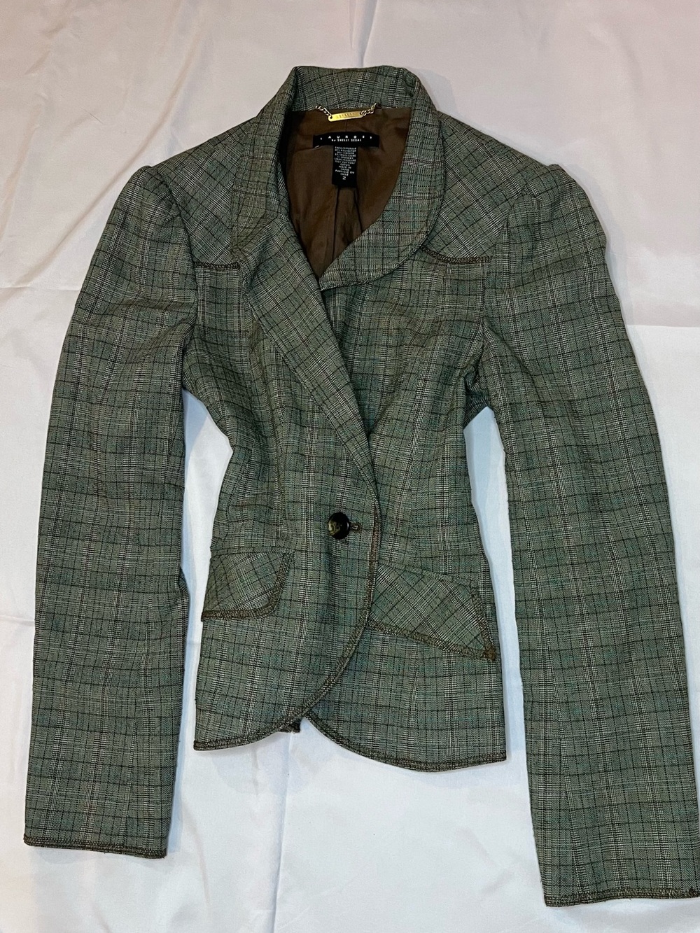 Laundry by Shelli Segal Glen Plaid Blazer — Dark Academia, Sz 2